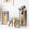 Jogo 3 Potes para Mantimentos Inox e Vidro Tampa de Rosca - 5
