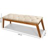 Recamier Sofá Pé Da Cama Madeira Maciça 135 Cm Bege - 2