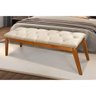 Recamier Sofá Pé Da Cama Madeira Maciça 135 Cm Bege - 1