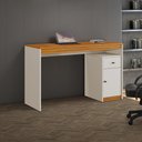 Ver imagem 1 de Mesa de Estudo Sevilha com Gaveta 120 cm Off White/Naturalle - Mavaular