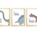 Ver imagem 1 de Kit Quadro Infantil A3 Dinossauro Decorativo Enxoval Quarto Criança
