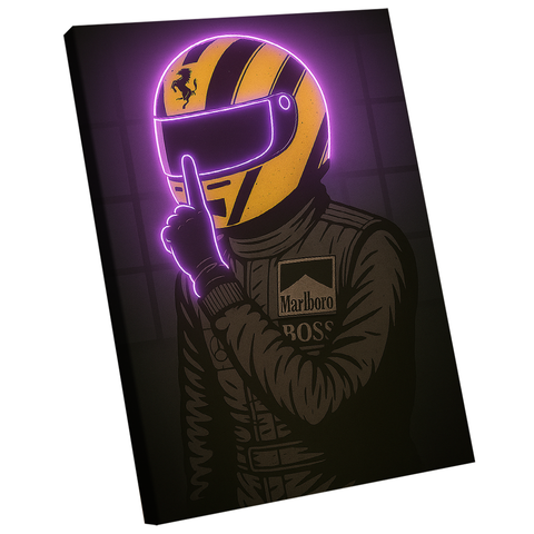 Quadro Decorativo Piloto Número 1 Neon Roxo