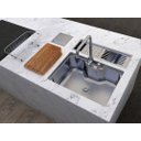 Ver imagem 4 de Cuba de Embutir Basic 62x43cm Inox Acetinado com Válvula 4.1/2 e Acessórios
