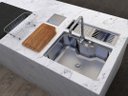 Ver imagem 4 de Cuba de Embutir Basic 62x43cm Inox Acetinado com Válvula 4.1/2 e Acessórios