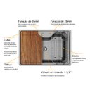 Ver imagem 3 de Cuba de Embutir Basic 62x43cm Inox Acetinado com Válvula 4.1/2 e Acessórios