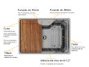 Ver imagem 3 de Cuba de Embutir Basic 62x43cm Inox Acetinado com Válvula 4.1/2 e Acessórios
