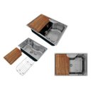 Ver imagem 1 de Cuba de Embutir Basic 62x43cm Inox Acetinado com Válvula 4.1/2 e Acessórios