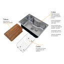 Ver imagem 7 de Cuba de Embutir Basic 62x43cm Inox Acetinado com Válvula 4.1/2 e Acessórios