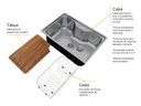 Ver imagem 7 de Cuba de Embutir Basic 62x43cm Inox Acetinado com Válvula 4.1/2 e Acessórios