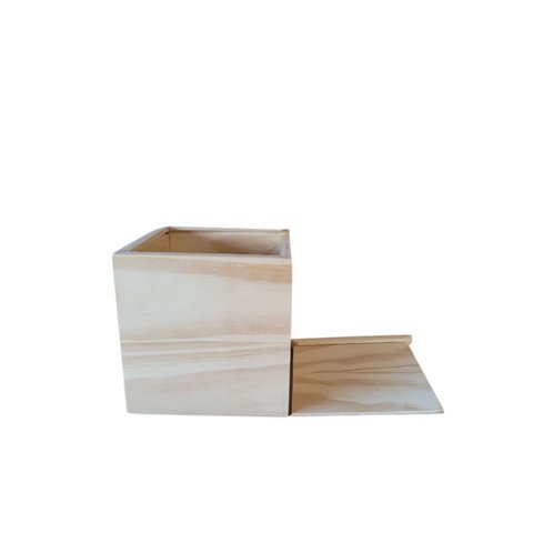 Caixa de Madeira Quadrada 15x15 com Tampa Linha Olivia Decoração e Organização