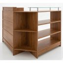 Ver imagem 1 de Balcão Caixa + Expositor Vidro 100% Mdf Amadeirado Desmontado - Suprema Móveis