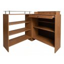 Ver imagem 2 de Balcão Caixa + Expositor Vidro 100% Mdf Amadeirado Desmontado - Suprema Móveis