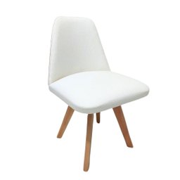 Cadeira Aurora Assento Fixo e Encosto Laminado Estofado Branco - 1