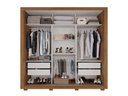 Ver imagem 2 de Guarda Roupa Casal Panamá Porta Espelho Central 3 Portas 4 Gavetas Salleto Cinamomo/off White