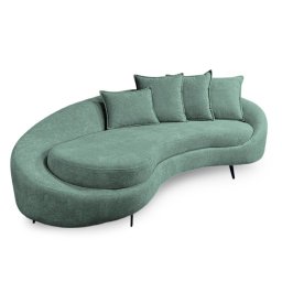 Sofá 3 Lugares 2,30m Living Orgânico Medelim - Élpis Móveis - Boucle Erva Doce - 1