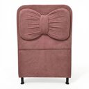 Ver imagem 2 de Cabeceira Estofada Cama Box Solteirão Infantil Juvenil Laço 100cm Orgânica Bouclê Rosê - Desk Design