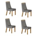 Ver imagem 1 de Kit de 4 Cadeiras para Sala de Jantar Dora Cinza/Cinamomo/Linho Prata