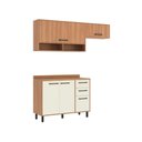 Ver imagem 2 de Cozinha Completa Modulada 3 Peças 220x190 cm Cor Amadeirado Off White Casamia
