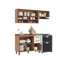 Ver imagem 5 de Cozinha Completa Modulada 3 Peças 220x190 cm Cor Amadeirado Off White Casamia