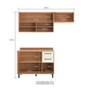 Ver imagem 3 de Cozinha Completa Modulada 3 Peças 220x190 cm Cor Amadeirado Off White Casamia