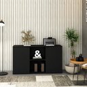 Ver imagem 4 de Armário Baixo com 02 Portas e Nicho 75x135x42cm Wlab135 Preto Tx