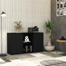 Armário Baixo com 02 Portas e Nicho 75x135x42cm Wlab135 Preto Tx - 3