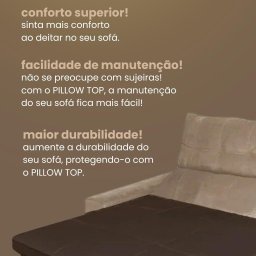 Pillow Top para Sofá Reclinável 10cm 1200g/m² 220x100cm Cinza - 9