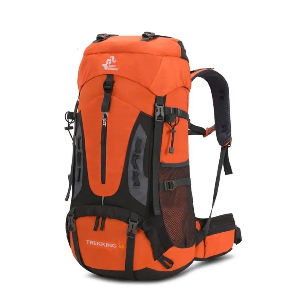 Mochila Trilha Camping Caminhada Viagem Confort 60L:Laranja