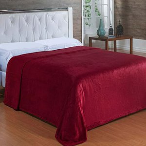 Cobertor Casal Microfibra Toque de Seda NC Liso - Niazitex Vinho