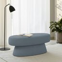Ver imagem 2 de Banco Orgânico 102cm Liz Sala de Estar Bouclé Azul Claro - Nexta Casa