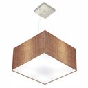 Ver imagem 1 de Lustre Pendente Quadrado Vivare Md-4195 Cúpula em Tecido 25/40x40cm - Bivolt - Palha - Bivolt
