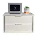 Ver imagem 3 de KIT 2 MESAS DE CABECEIRA SUSPENSA OFF WHITE DE 2 GAVETAS COM 40 CM ENVIAMOS MONTADA