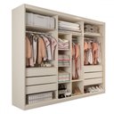 Ver imagem 4 de Guarda-roupa Casal Guarujá 6 Portas 6 Gavetas 100% Mdf Off White - Panorama Móveis