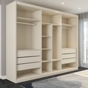 Ver imagem 6 de Guarda-roupa Casal Guarujá 6 Portas 6 Gavetas 100% Mdf Off White - Panorama Móveis