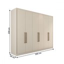 Ver imagem 5 de Guarda-roupa Casal Guarujá 6 Portas 6 Gavetas 100% Mdf Off White - Panorama Móveis