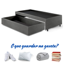 Ver imagem 5 de Base Box Cama Viúva com Gaveta Sapateira para Colchão 120x203 Cm Courino Linho