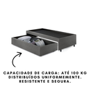 Ver imagem 6 de Base Box Cama Viúva com Gaveta Sapateira para Colchão 120x203 Cm Courino Linho