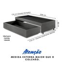 Ver imagem 2 de Base Box Cama Viúva com Gaveta Sapateira para Colchão 120x203 Cm Courino Linho