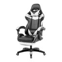 Ver imagem 1 de Cadeira Gamer Prizi Canvas - Branca e Preta