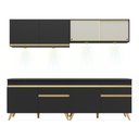 Ver imagem 3 de Armário De Cozinha Compacta 240cm Com Led Preto/dourado