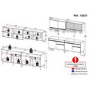 Ver imagem 5 de Armário De Cozinha Compacta 240cm Com Led Preto/dourado