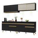 Ver imagem 2 de Armário De Cozinha Compacta 240cm Com Led Preto/dourado