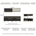 Ver imagem 6 de Armário De Cozinha Compacta 240cm Com Led Preto/dourado