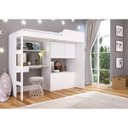 Ver imagem 7 de Cama Solteiro Multifuncional com Baú e Escrivaninha Lion Branco