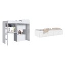 Ver imagem 6 de Cama Solteiro Multifuncional com Baú e Escrivaninha Lion Branco