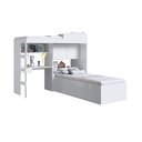 Ver imagem 2 de Cama Solteiro Multifuncional com Baú e Escrivaninha Lion Branco