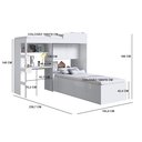 Ver imagem 3 de Cama Solteiro Multifuncional com Baú e Escrivaninha Lion Branco