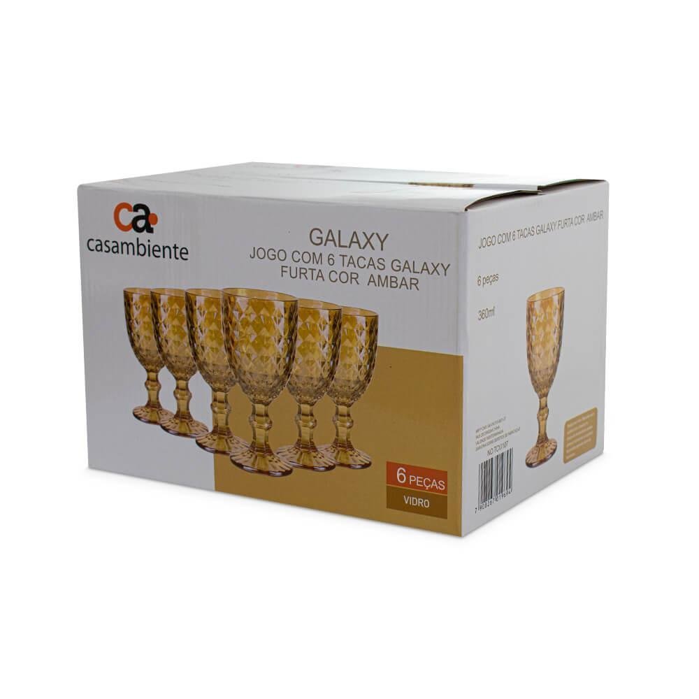 Taças de Vidro Galaxy 6 Peças 340ml - Casambiente Âmbar Espelhado - 5