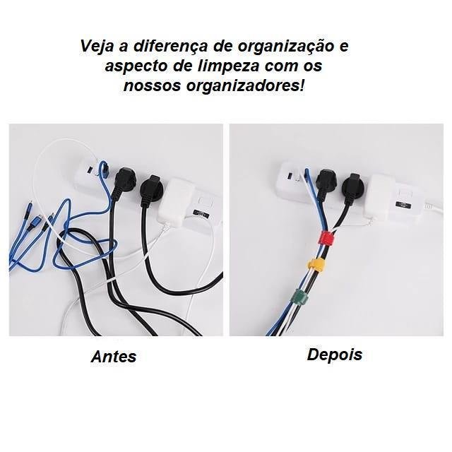 100 Organizador Velcro Cabos Presilha Fita Abraçadeira Fios - 3