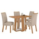Ver imagem 2 de Conjunto Sala de Jantar Mesa Easy Pop 120x80cm Tampo Mdf com 4 Cadeiras Confort Veludo Naturale